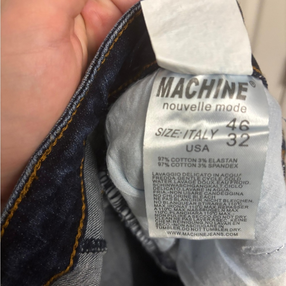 Machine Women's Distressed Dark Blue Skinny Jeans - Picture 6 of 9